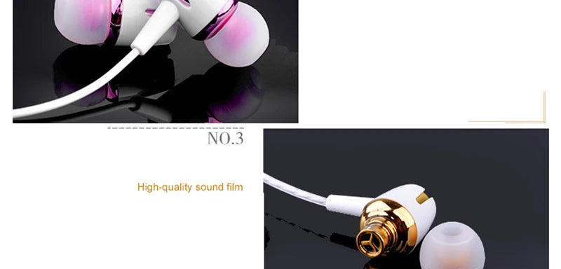 Fone de Ouvido Universal 3.5mm Wired Noise Cancelling Stereo In-ear Earphone Phone Headset with Mic for Android Phone PC Music call Accessories