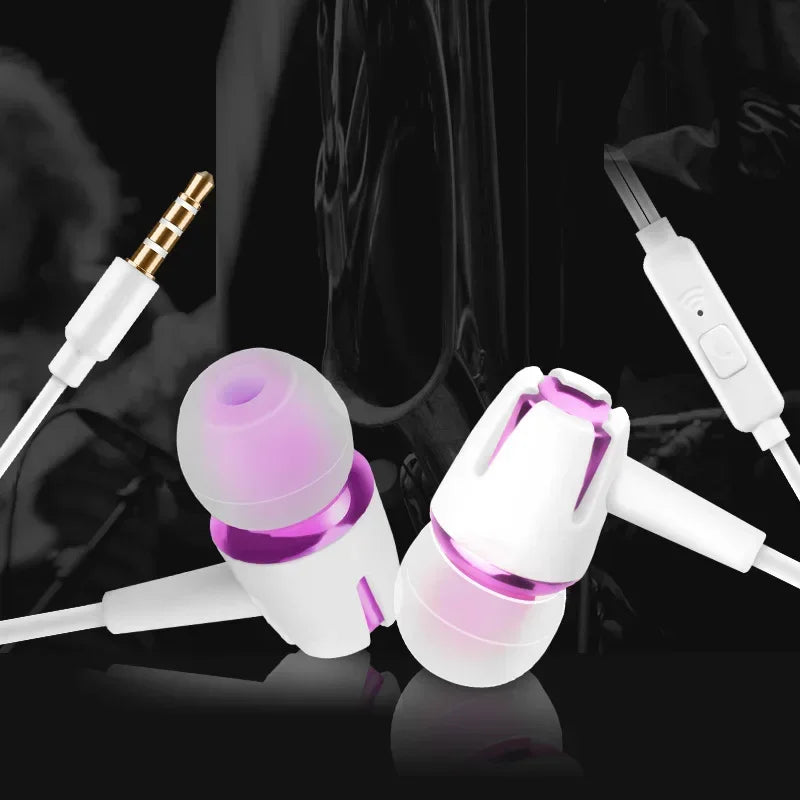 Fone de Ouvido Universal 3.5mm Wired Noise Cancelling Stereo In-ear Earphone Phone Headset with Mic for Android Phone PC Music call Accessories