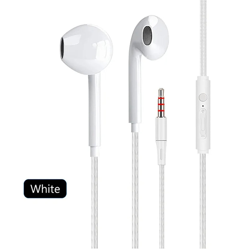 Fone de Ouvido 3.5mm Wired Headphones In Ear Headset Wired Game Earphones with Microphone Bass Stereo Earbuds Sports In-line Control For Phones