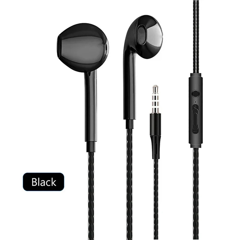 Fone de Ouvido 3.5mm Wired Headphones In Ear Headset Wired Game Earphones with Microphone Bass Stereo Earbuds Sports In-line Control For Phones